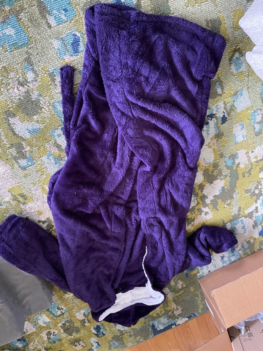 Cozy Plush Hooded Blanket Robe - Deep Purple
